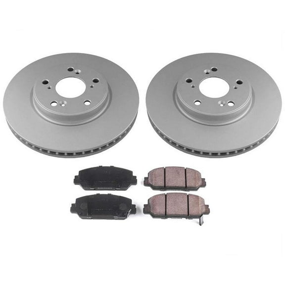 Coated Front Disc Brake Rotors and Ceramic Brake Pads for Honda CR-V 2017-2021
