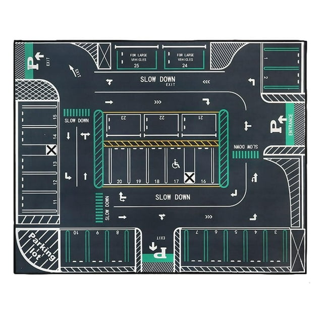 1/32 Estera de Estacionamiento Diecast Car Garage Niños Educativo Road Play Mat Antideslizante Escena Pantalla para Diecast Modelo de Coche Fondo , estilo E