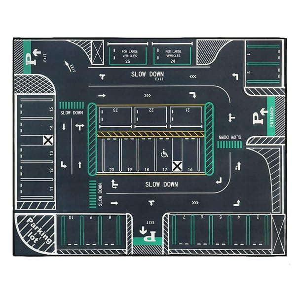 Alfombrilla de aparcamiento antideslizante a escala 1/32 para minicoches, para garajes, juegos de tráfico y carreteras urbanas. Estilo E