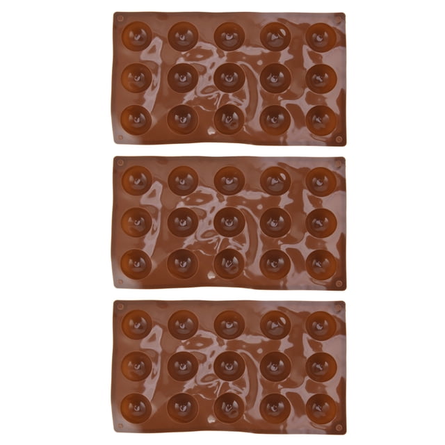 Moule de Bombes de Chocolat, 3 Pcs 15 Trous Demi-Sphère Moule Demi-Sphère Moule Construction Robuste