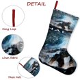 thumbnail image 5 of Halo Tema: Calcetines de Navidad, fino lino blanco para colgar en escaleras y chimenea, decoración navideña para el hogar, regalo de Navidad. 45cm × 32cm, 5 of 5