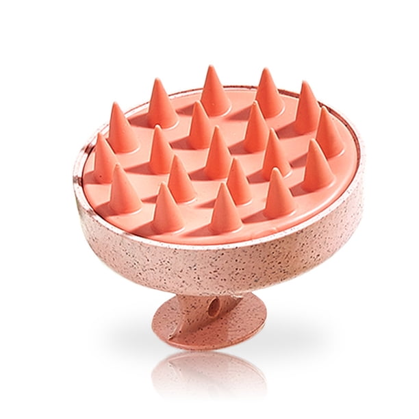 Handheld Silicone Scalp Scrubber Scrubber Exfoliación Masajeador Bañado Cepillo Reutilizable Viaje Piel Masaje Masaje Cuerpo Personal Pink seitruly HA010454-01