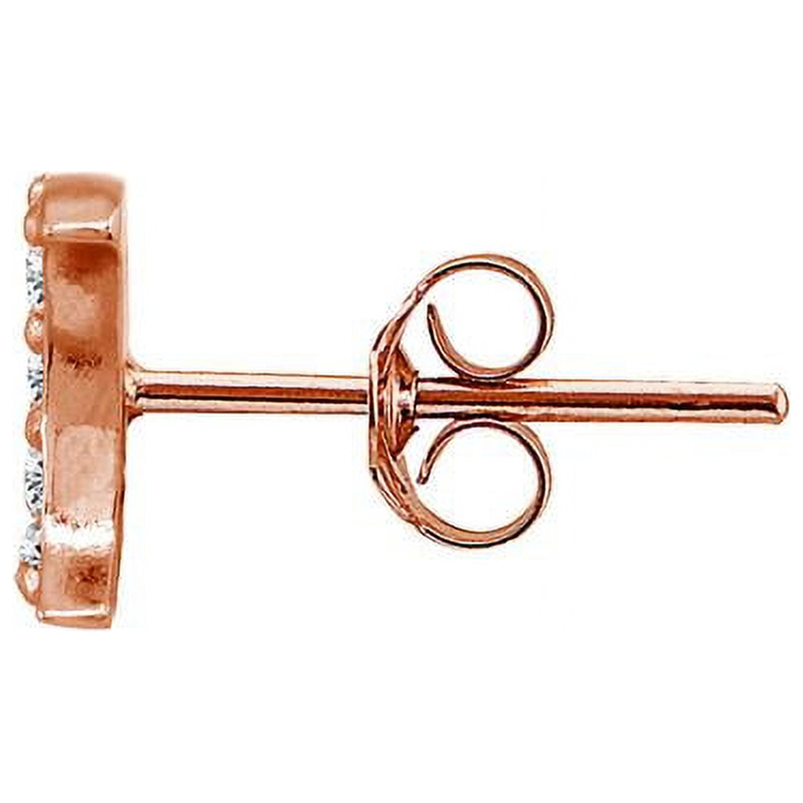 ROSE GOLD PLATED OVER STERLING SILVER CZ HALF MOON STUD EARRINGS