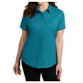 thumbnail image 2 of Yellow Rooster Womens Short Sleeve Easy Care Shirt Teal Green 3XL, 2 of 7