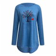 thumbnail image 4 of Pompotops Mode T-Shirt Décontracté à Manches Longues Col Rond Imprimé Blouse Tops Liquidation, 4 of 4