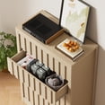 thumbnail image 3 of Tall Fluted Dresser for Bedroom with 5 Drawers, Modern Chest of Drawers with Handleless, Wooden Dresser, Wood Clothes Closet Organizer with Deep Storage for Living Room, Hallway, 3 of 8