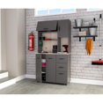 thumbnail image 3 of Inval Armoire de Rangement de Garage à 3 Tiroirs 6 Étagères Gris Foncé et Érable, 3 of 9