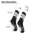 thumbnail image 2 of Gaeub Fluid Black White Paint Swirls Printed Design Socks Stretchy High Tube Socks for Men Women Teens , Softball Soccer Socks for Hiking, Sport, 2 of 6