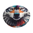 thumbnail image 3 of Picia Tie-Dye Wolf Head pattern Round Stool Covers Comfy Seat Covers Stretch Removable WashableChair Slipcover Round Bar Chair Cushion Cover-12 inch, 3 of 7