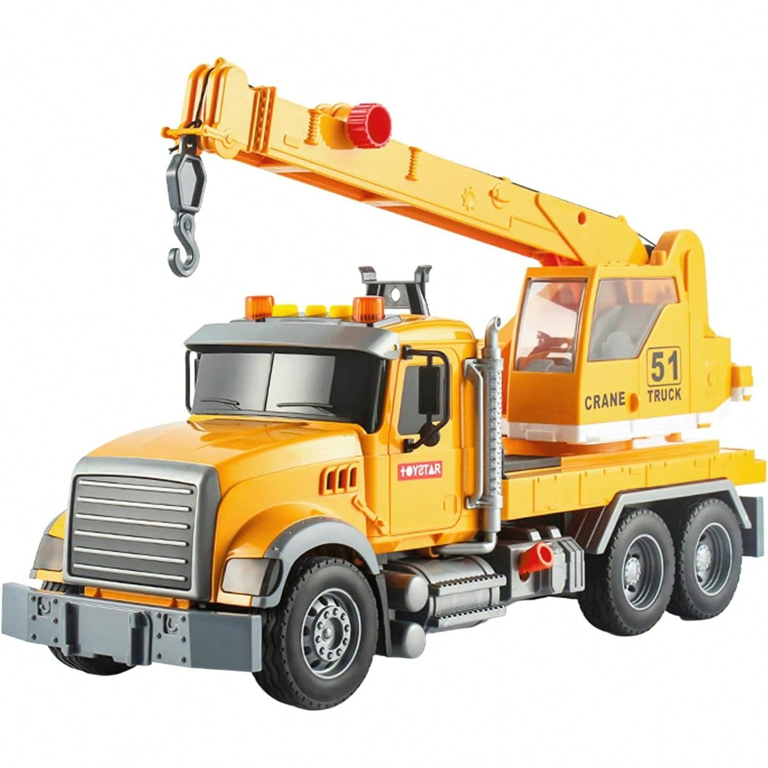 Large Crane Truck Toy for 3+ Years Old Boys Girls, Kids Construction Toys with Sound and Light Friction Powered Transport Truck Crane Vehicle Toy for Toddler Christmas Birthday Gifts