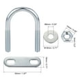 thumbnail image 3 of Unique Bargains 27mm Inner Width 53mm Length Round U-Bolt Steel M6 4 Sets, 3 of 4