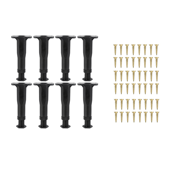 8 Pcs Adjustable Bed Support Legs 5.9 to 11 Inches Bed Frame Support Legs for Bed Slats Bed Legs Replacement Bed Frame,8 * Adjustable Bed Support Legs 1 set * screws,Black