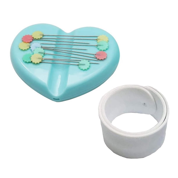Soportes de cojín para alfileres, cojines para alfileres, alfiletero para de muñeca, soporte de cojín para agujas de coser para manu Azul con Brazalete perfecl Cojín de costura de muñeca