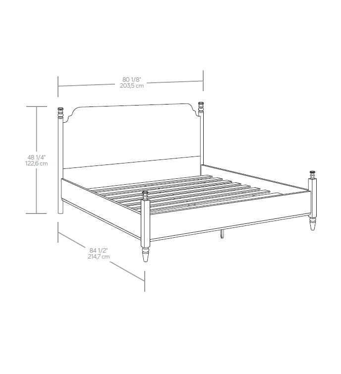 My Texas House Monroe King Platform Bed, Brushed Oak Finish