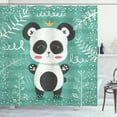 thumbnail image 1 of Ambesonne Panda Shower Curtain, Woodland Items Drawn by Hand, 69"Wx75"L, Dark Grey Mustard, 1 of 2