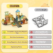 Magnetic Tiles, Construction Theme 50 PCS Magnetic Blocks, Montessori Learning Toys for 3 to 4 Year, Magnetic Construction Toys for Toddlers 3-6 Years Old, Educational Toys for Boys Girls