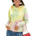 thumbnail image 2 of Sudadera con capucha y manga larga con efecto tie dye de color verde y morado, talla M, para mujer, 2 of 6