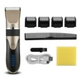 thumbnail image 1 of Electric Hair Clippers 0\.8\-2\.0mm Rechargeable Cordless Barber Man LED Ceramic Trimmers Shaver Machine with Limit Hairbrushes  Gold, 1 of 9