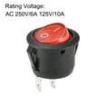 thumbnail image 3 of Unique Bargains Boat Rocker Switch Round Toggle Switch Red for Boat Car Marine ON/OFF AC 250V/6A 125V/10A, 2pcs, 3 of 4