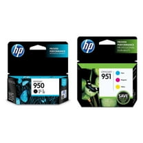 HP 951 Officejet Cyan/Magenta/Yellow Ink Cartridge Combo Pack - Bundle With HP 950 Officejet Ink Cartridge, Black