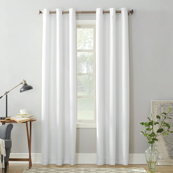 No. 918 Montego Casual Textured Grommet Curtain Panel, 48" x 108", White