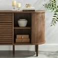 thumbnail image 5 of Harlan 67" Fluted Oval Sideboard Cabinet in Walnut, 5 of 9