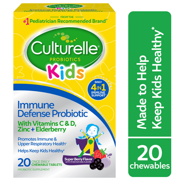 Culturelle Kids Immune Defense Probiotic Chewables, Super Berry Flavor, 20 Count