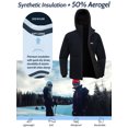 thumbnail image 4 of NEW VIEW Men's Winter Insulated Jacket, Lightweight Packable Softshell with Hood (Black S), 4 of 7
