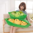 thumbnail image 2 of Lovely Pea Pod Shape Plush Bean Bag With 3 Smiling Beans Soft Pillow Home Decoration New, 2 of 6