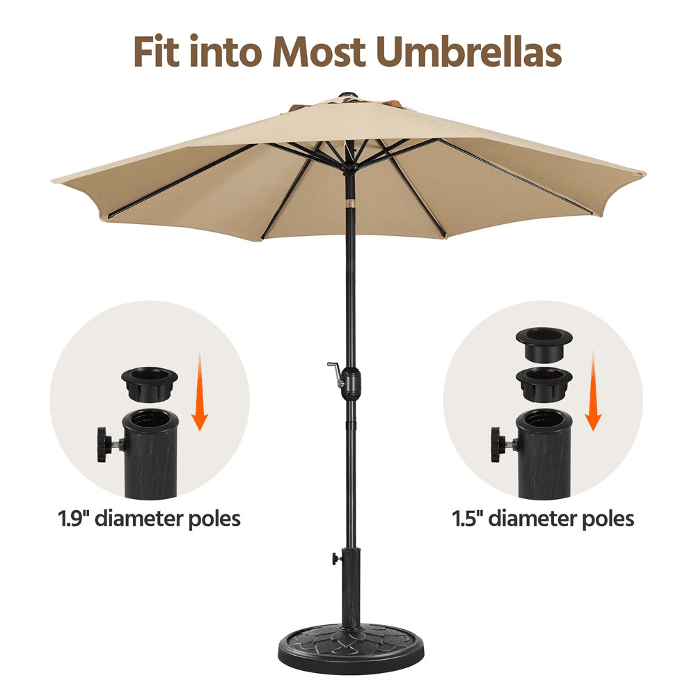 Renwick 26.5 lb Heavy Duty Patio Umbrella Base with Flower Pattern, Black