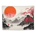 thumbnail image 5 of GOSMITH  Japanese Tapestry, Pink Gray Asian Mount Fuji Cherry Blossoms Sakura FlowerTapestry for Bedroom, Aesthetic Mountain Tapestry Wall Hanging for Bedroom Living Room Outdoor 71x60inches, 5 of 7
