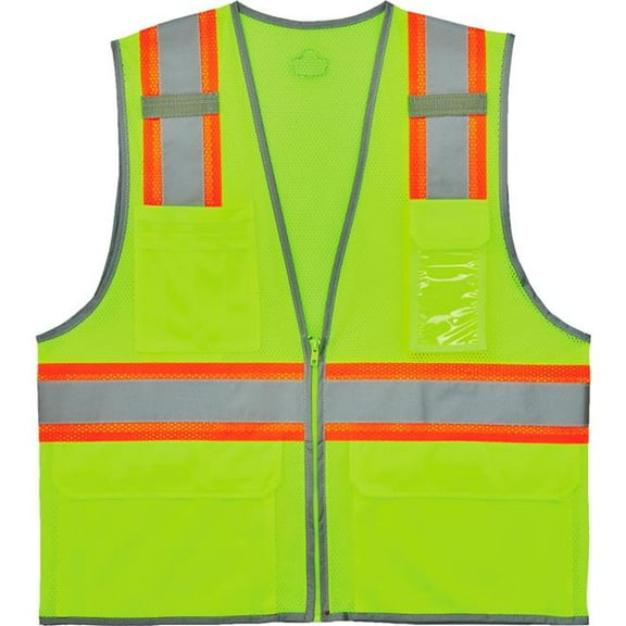 Ergodyne GloWear® 2-Tone Mesh Hi-Vis Type-R Class 2 Safety Vest, 2X, Lime