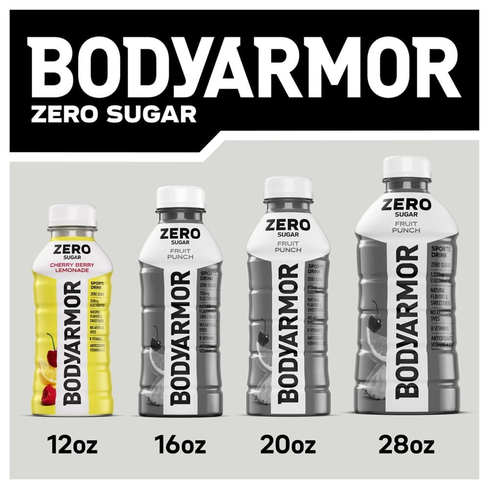 BODYARMOR Cherry Berry Lemonade Zero Sugar Sports Drink Bottles 8 bottles / 12 fl oz - Pack of 2