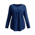 thumbnail image 7 of FAHUOMU Women's Plus Size Top Long Sleeve Button Up Crewneck Waffle Shirts Fall Fashion Lightweight Clothes, 7 of 7