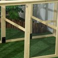thumbnail image 5 of Pet Pens & Hutches PawHut Chicken Run, Wooden Large Chicken Coop, Combinable Design with Perches & Doors for Outdoor, Backyard, Farm, 4.6' x 2.8', Nature Wood,Dog Pens, 5 of 10