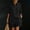 #0348-Black, variant on Womens 2 Piece Shorts Set, Button Down Collar Top and Elastic Waist Shorts, Solid Linen Blend Casual Outfit, Summer Matching Suit Gift