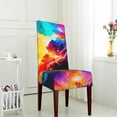 thumbnail image 4 of Dining Chair Back Cover, Water Washing, Disassembly Chair Sleeve Sliding Cover Protective Cover-Fantasy Five -color Six Smoke Pattern Chair Protectors Seat Covers, 4 of 8