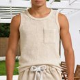 thumbnail image 2 of Afdoent Mens T Shirts Men's Tank Tops Sleeveless Crew Neck Undershirts Basic Tank T-Shirts With Pockets Casual Athletic Tees Streetwear, 2 of 4