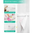 thumbnail image 3 of No Hook Shower Curtain with Snap in Liner, Summer Pink Ice Cream Beige Texture Hotel Shower Curtains for Bathroom, Washable Shower Curtain Liner Set with Mesh Top Window, 48"x72", 3 of 6