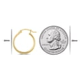 thumbnail image 4 of 14K Yellow Gold Hinged 2mm Hoop Earrings, 22mm Diameter Polished Finish, 4 of 7