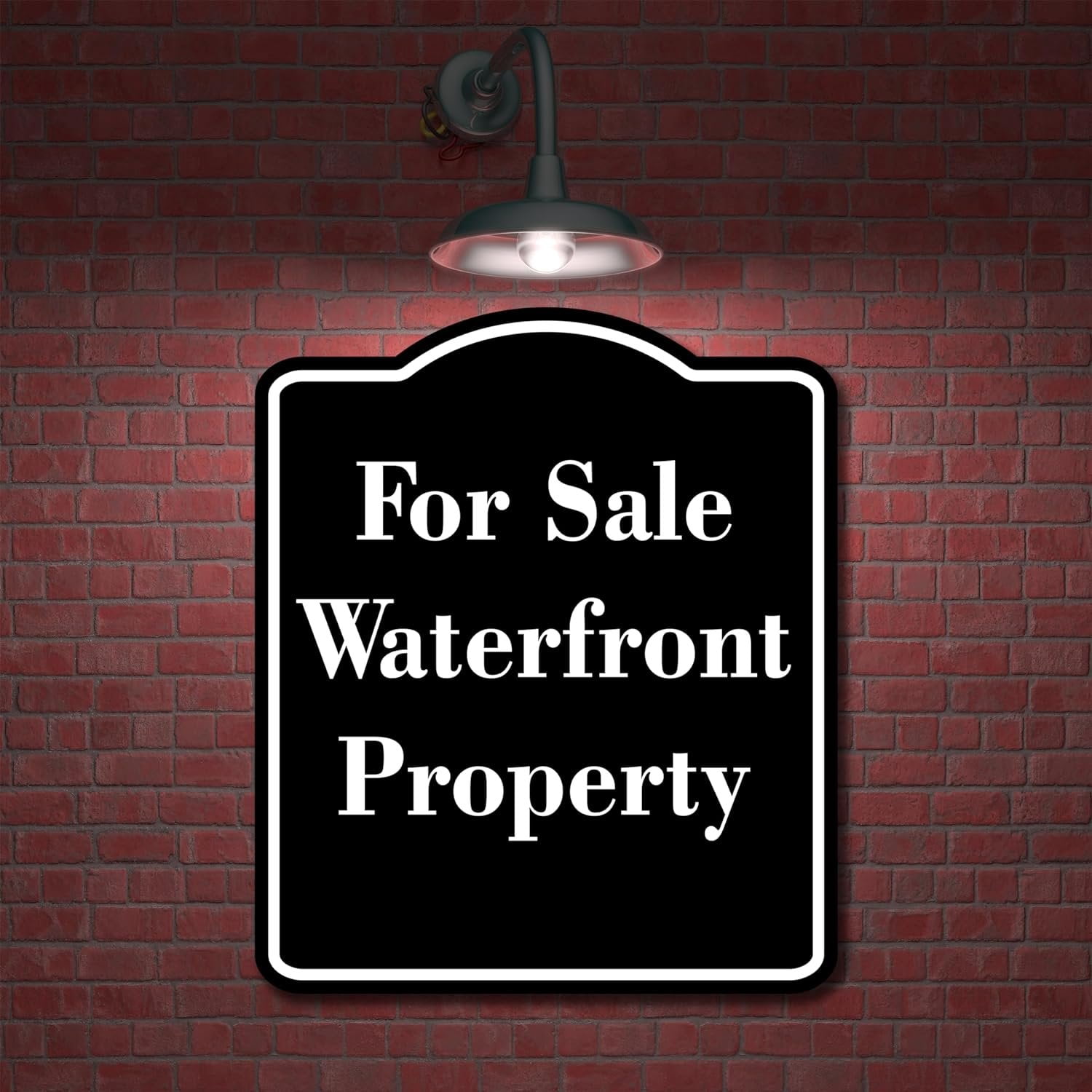 For Sale Waterfront Property BLACK Aluminum Composite Sign 20''x24''