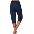 thumbnail image 3 of Women's Sweatpants Capri Pants Workout Exercise Cropped Joggers Running Drawstring Lounge Pants Side Pockets Ladies Comfy Plus Size 2026 Trendy Outfits Lightweight Cute Fashion Dressy Clothes Navy, 3 of 7