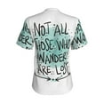 thumbnail image 3 of Uemuo Not All Who Wander Are Lost1 Printed Women's Classic V-Neck T-Shirt - Soft, Breathable, Moisture-Wicking, Perfect for Casual, Office, Travel, and Everyday Wear-Large, 3 of 5