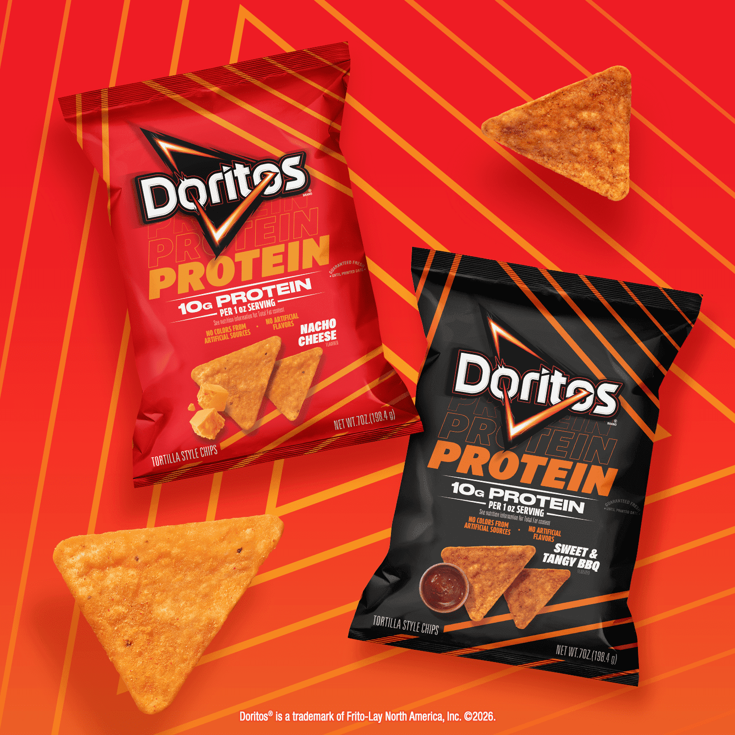 Doritos Protein Sweet & Tangy BBQ Tortilla Chips Bag, 7 oz