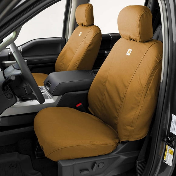 Fits 2021-2023 Ford F-150 Covercraft Seat Cover SSC3498CABN Carhartt SeatSaver; Duck Weave Fabric; Carhartt Brown; Single
