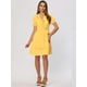 thumbnail image 4 of Vestido de verano con cuello en V y volantes para mujer, minivestido de manga corta con cinturón Amarillo XL, 4 of 6