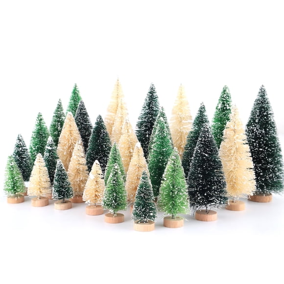 Árbol de Navidad UROVIBOSCR Mini artificial con base de madera