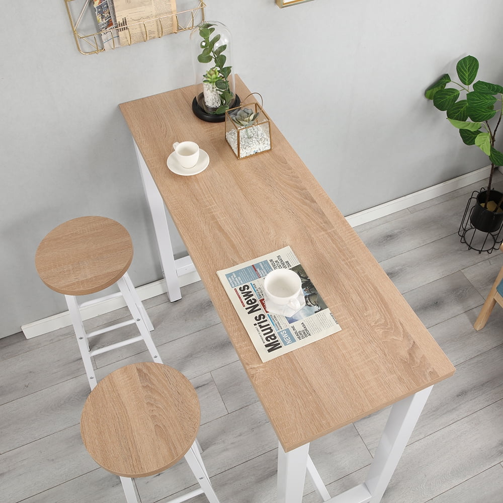 Kepooman 3Piece Modern Dining Room Table Sets, Pub Table with Metal Frame & 2 Bar Stools for Kitchen/Breakfast Nook/Dining Room Kepooman 3Piece Modern Dining Room Table Sets, Pub Table with Metal Frame & 2 Bar Stools for Kitchen/Breakfast Nook/Dining Room