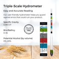 thumbnail image 4 of Chefast Triple-Scale Hydrometer for Wine, Beer, Mead and Kombucha - Combo Set of Triple-Scale Alcohol Hydrometer, Cleaning Cloth, and Storage Bag - ABV, Brix and Gravity Tester - Home Brewing Supplies, 4 of 4