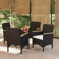 thumbnail image 1 of vidaXL 5 Piece Garden Dining Set with Cushions Black, 1 of 4